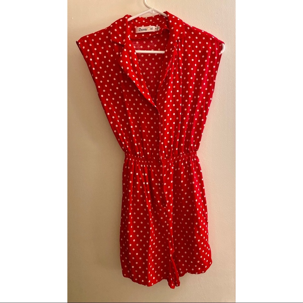 polka dot romper with pockets! modcloth